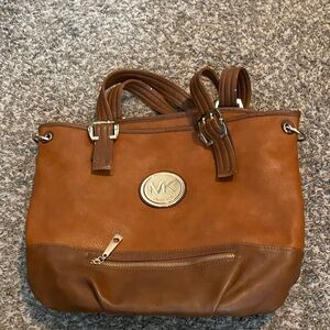 Michael Kors Tan Leather Tote with Gold Accents
